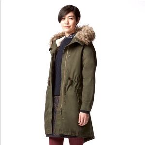 ~Uniqlo Military Parka, XS, Sherpa lining, Navy~